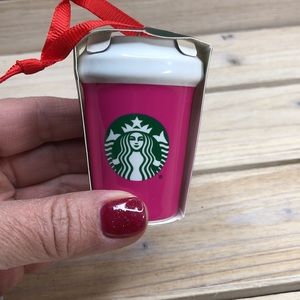 Starbucks Hot Pink Ceramic Cup Ornament - Winter 2021